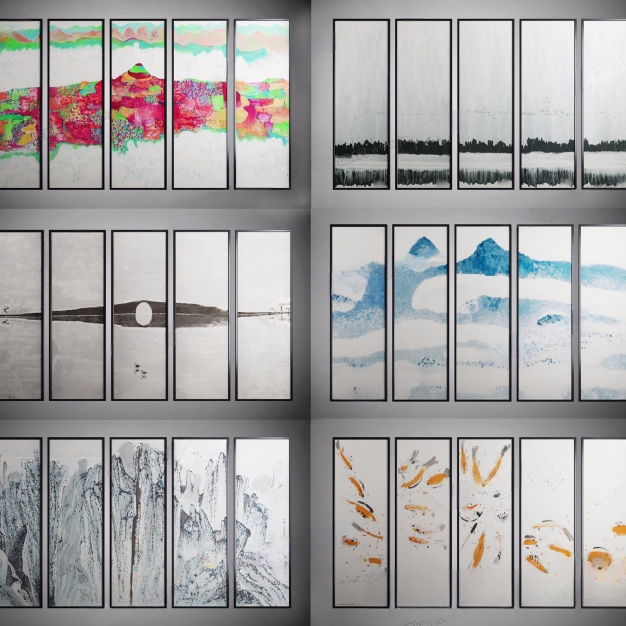 新中式挂画组合3D模型